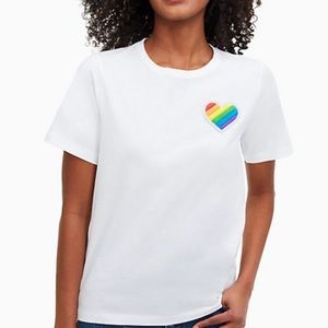 Kate Spade, Rainbow heart, size small.